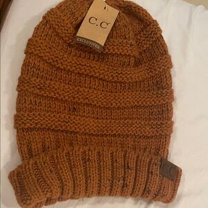 C.C Exclusives original slouchy  Knit Beanie in Rust